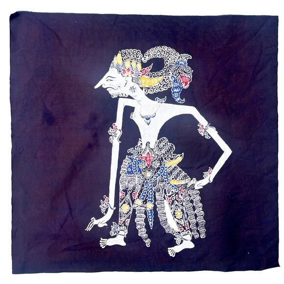 Vintage Indonesian Batik Wall Hanging Tapestry Satyaki Javanese Folk Art - Picture 6 of 10